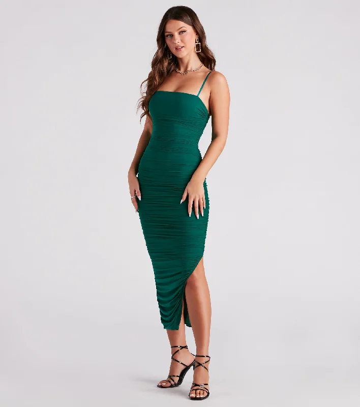 Ahead Of The Curve Mesh Midi Dress