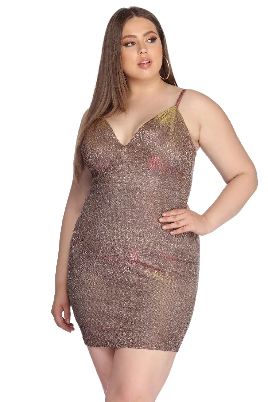 Plus Glitter Glam Party Dress