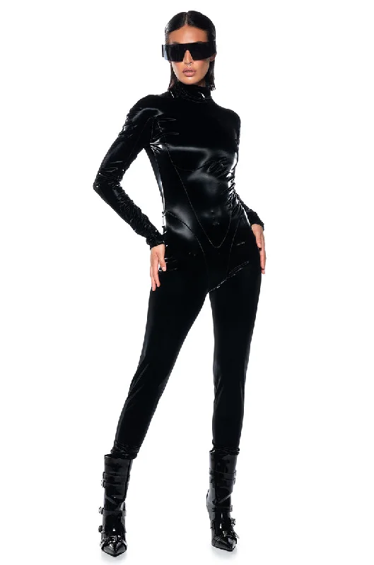 CHOOSE ME FAUX LEATHER CATSUIT