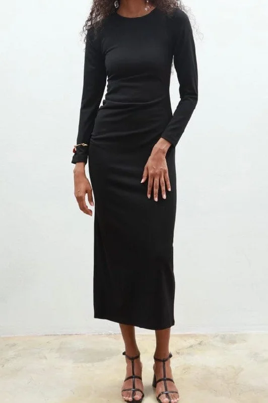 Cozy Black Bodycon Dress