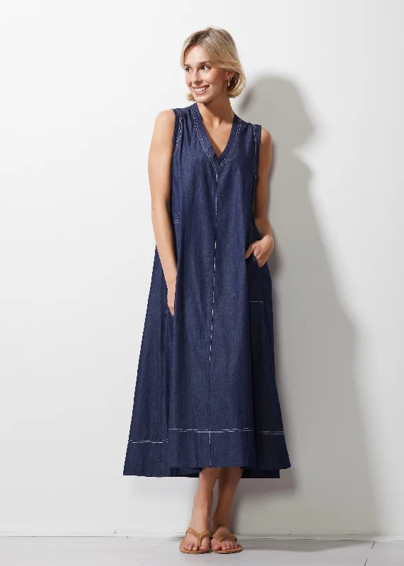 Denim Dress ZP6633 in Denim by Zaket & Plover