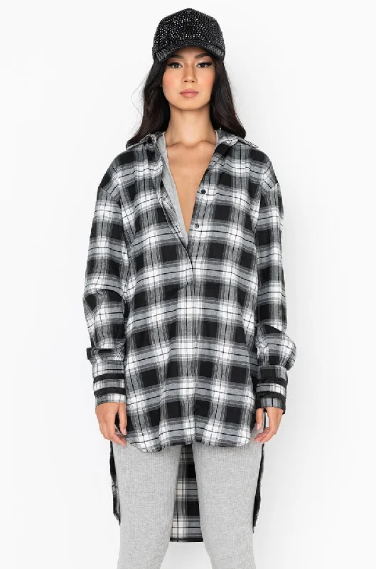 DOIN' IT RIGHT BUTTON UP PLAID DRESS