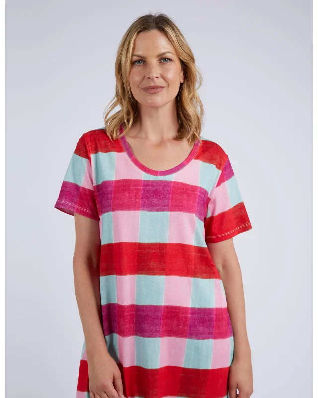 Elm - Monaco Tee Dress - Red Check