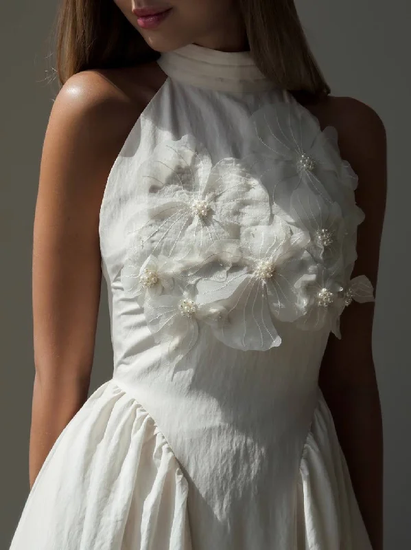 White Blossom Halter Dress