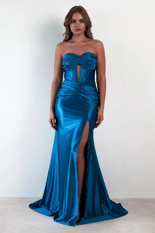 Karra Boducon Strapless Gown | Teal