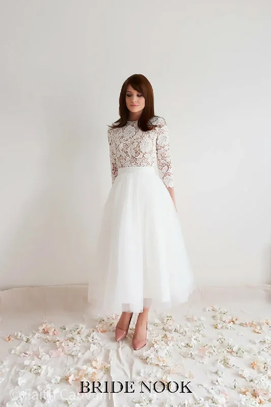 Long Sleeve Lace Wedding Dress | Short Bridal Dresses