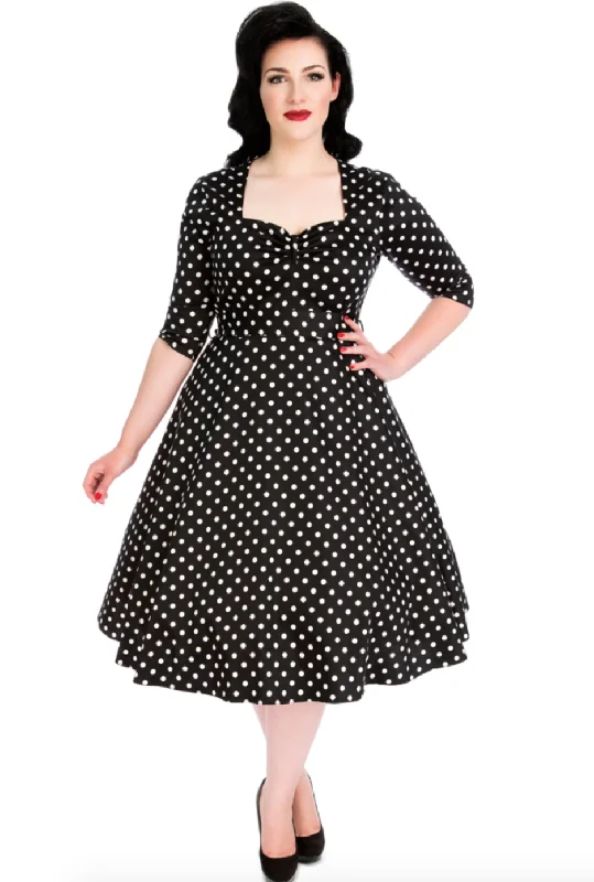 Maria Dress Black Polka Dress