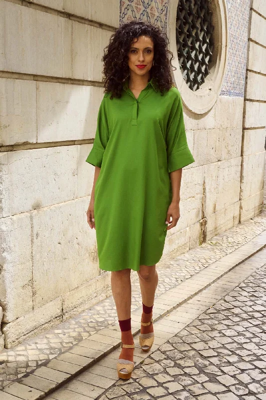 Marianna Estilo Shift Dress Green in Cotton/Rayon