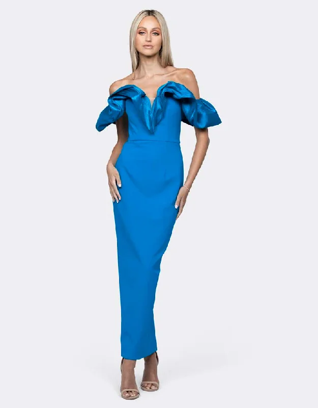 MAXINE OFF SHOULDER RUFFLE MAXI BL64D18L