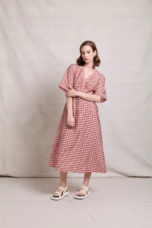 Neris - Absolute Pitch Dress - Clay Check