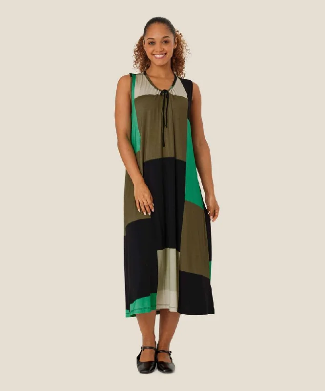 Octava Jersey Dress in Green Spruce