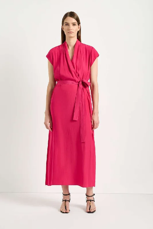 Roll Front Dress in Cerise F67 3286 by MELA PURDIE