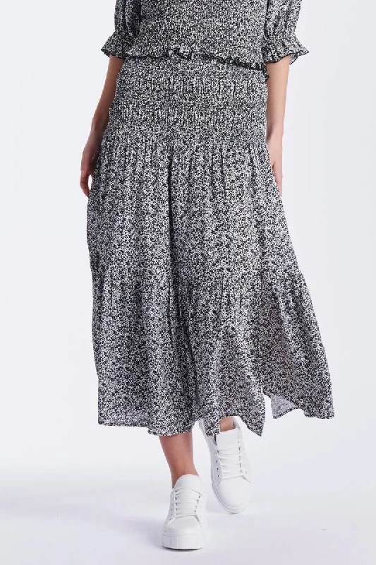 Sass - Dayla Skirt - Black Ditsy