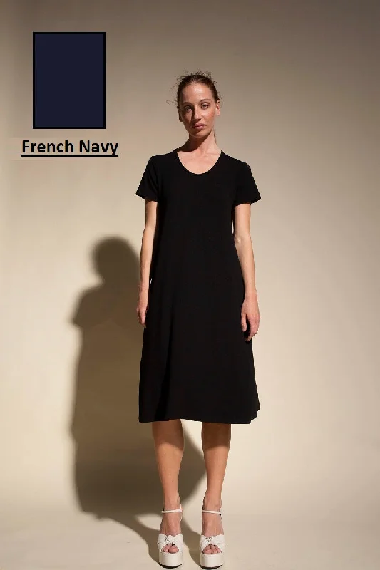 Scoop Loose Dress in French Navy F01 3187 by Mela Purdie