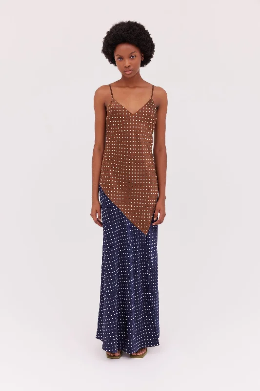 Silk Spot Slip Dress