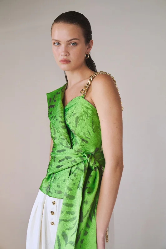 TALI TOP- PALM LEAF JAQUARD