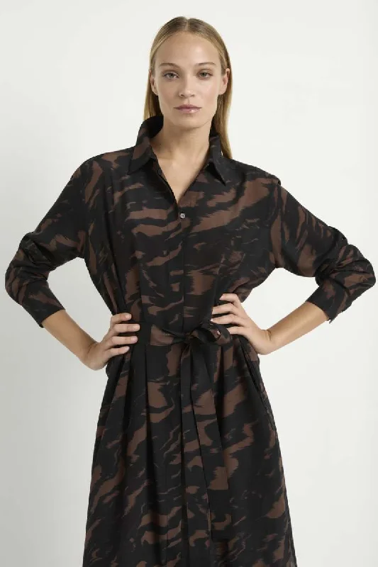 Tie Shirt Dress in Shadow Print F834 3285 by MELA PURDIE