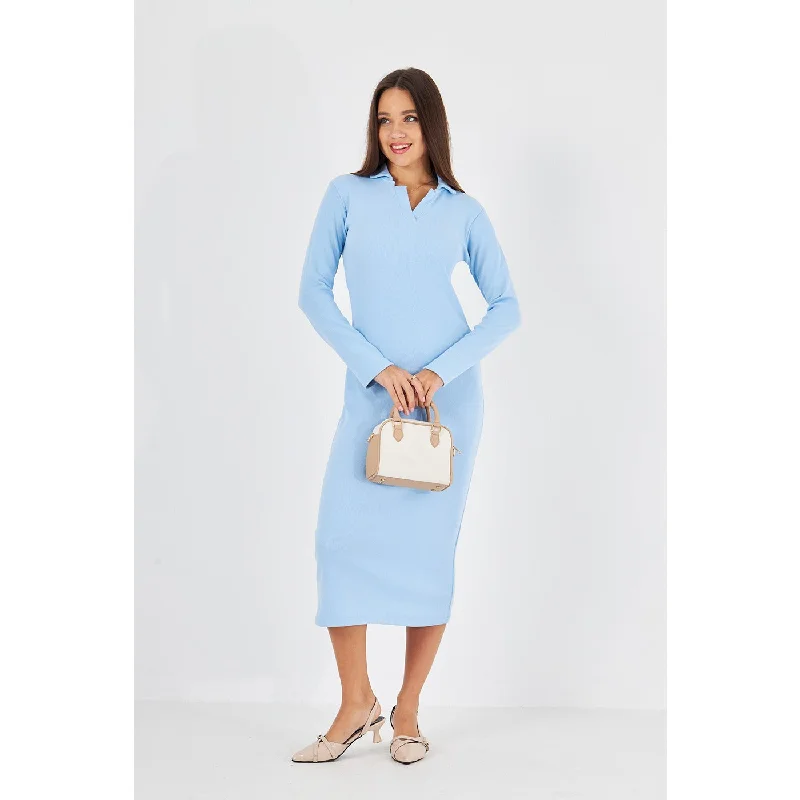 Light Blue Polo Bodycon Dress