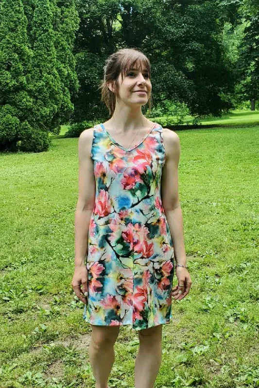 Print Tank Dress Summer Garden