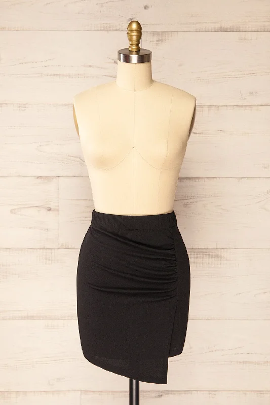 Yozgat Black | Short Skirt w/ Asymmetrical Hem