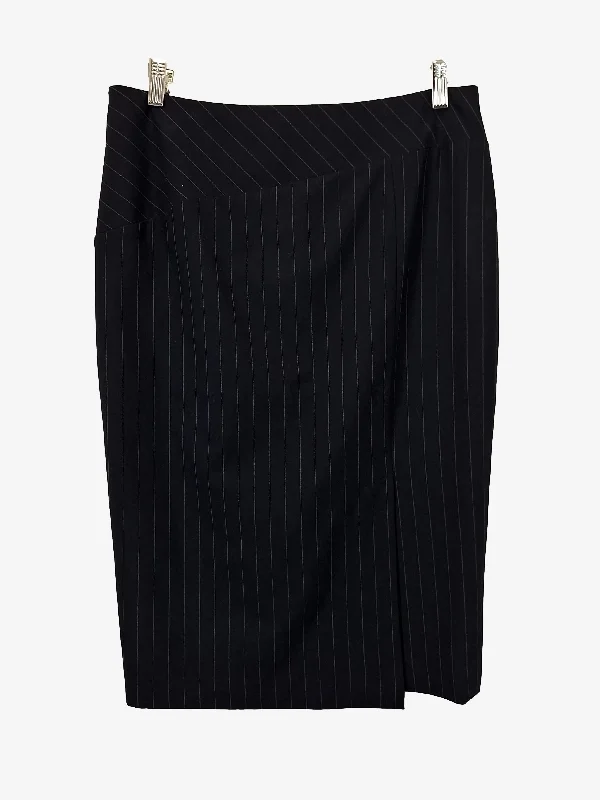 Cue Classy Pinstripe Pencil Midi Skirt Size 14