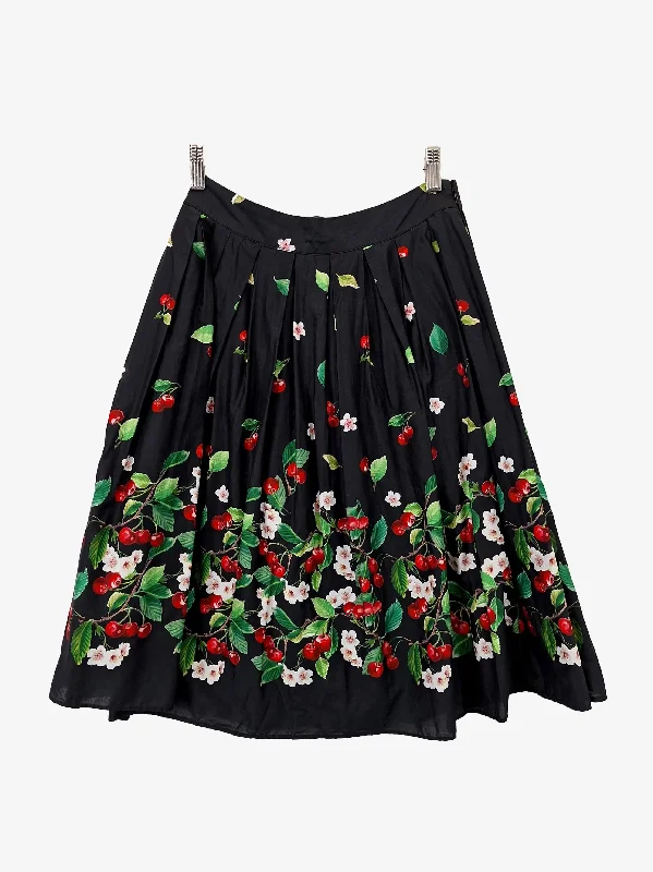 Alannah Hill Retro Gathered Cheery Blossom Midi Skirt Size 8