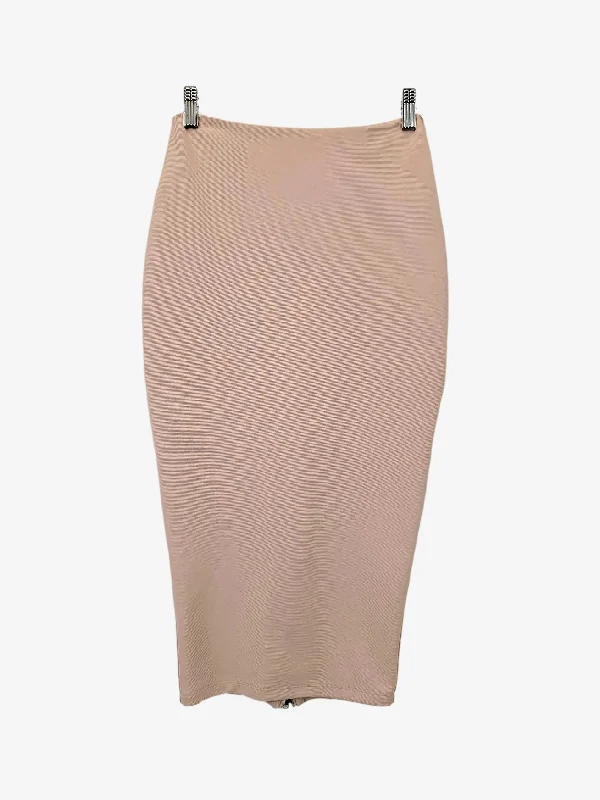 Nookie Nude Stretch Pencil Midi Skirt Size 8