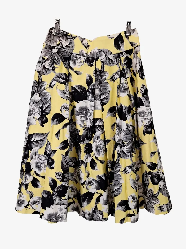 Review Limoncello Floral Box Pleated Midi Skirt Size 8