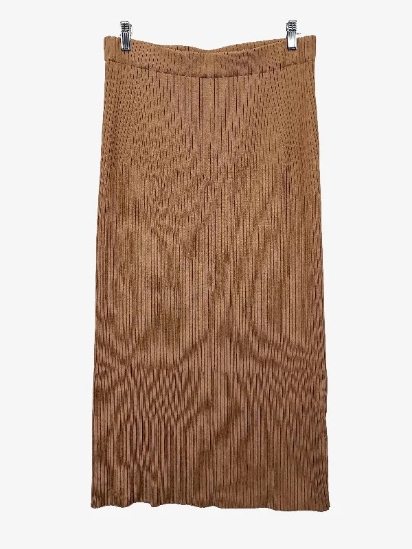 Witchery Chai Ribbed Stretch Midi Skirt Size M