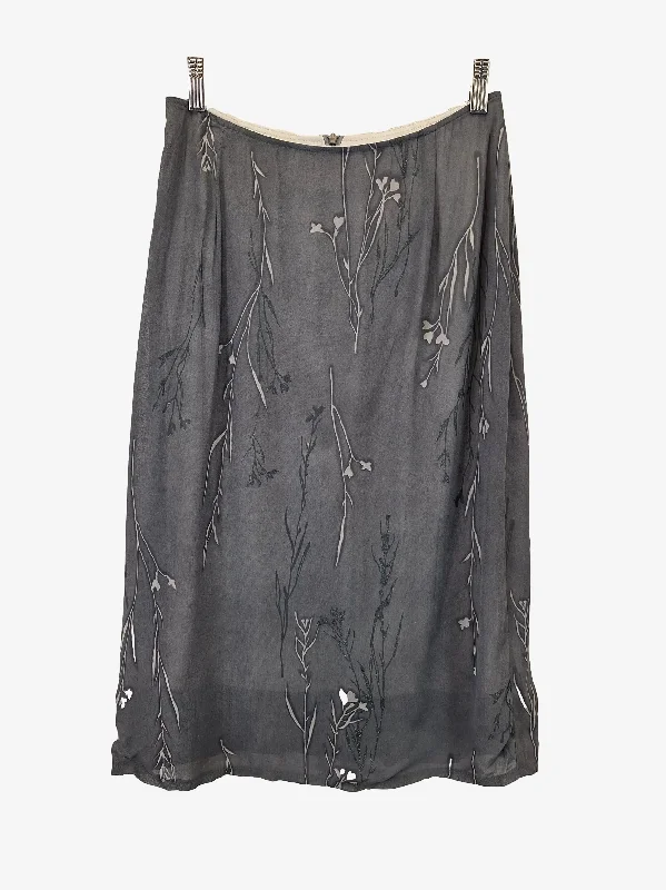 Witchery Sheer Floral Slip Midi Skirt Size 10